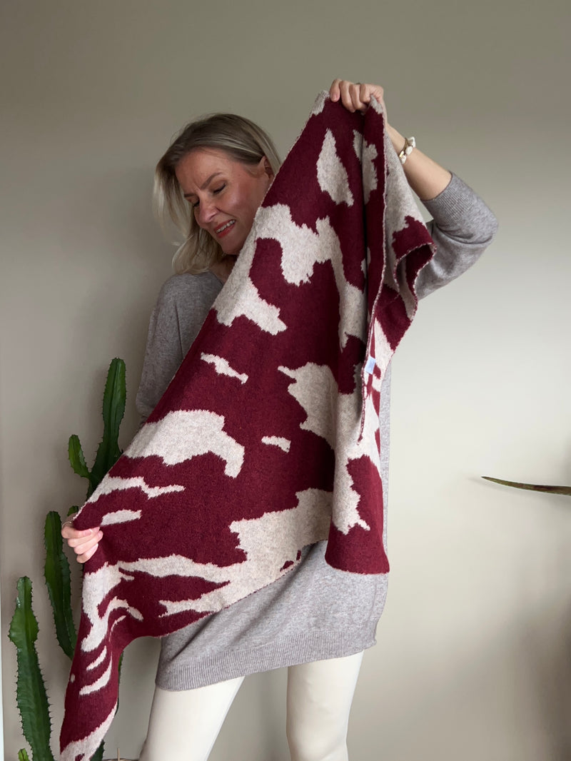 Camo -huivi, burgundy