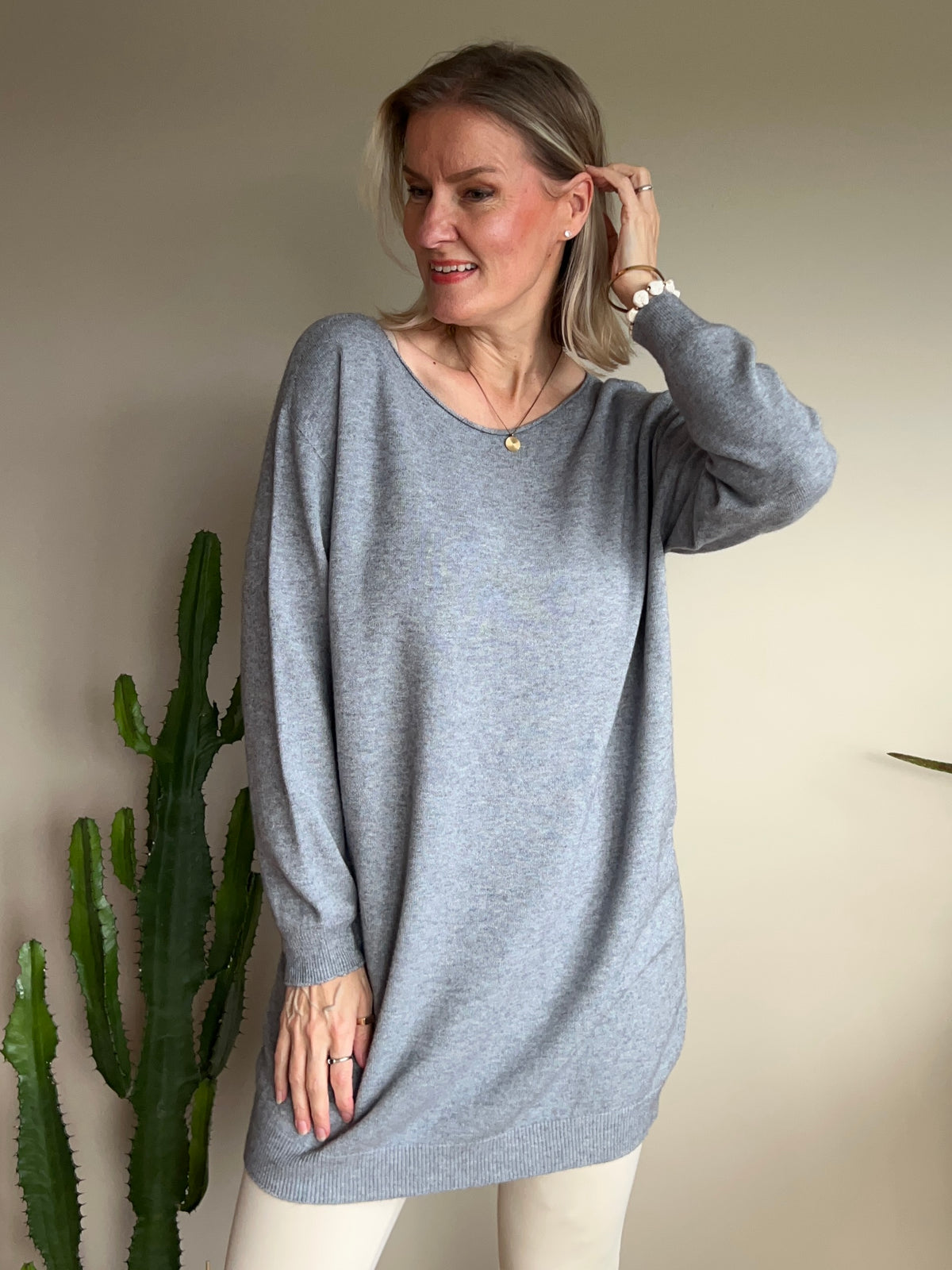 Norah -neuletunika, harmaa