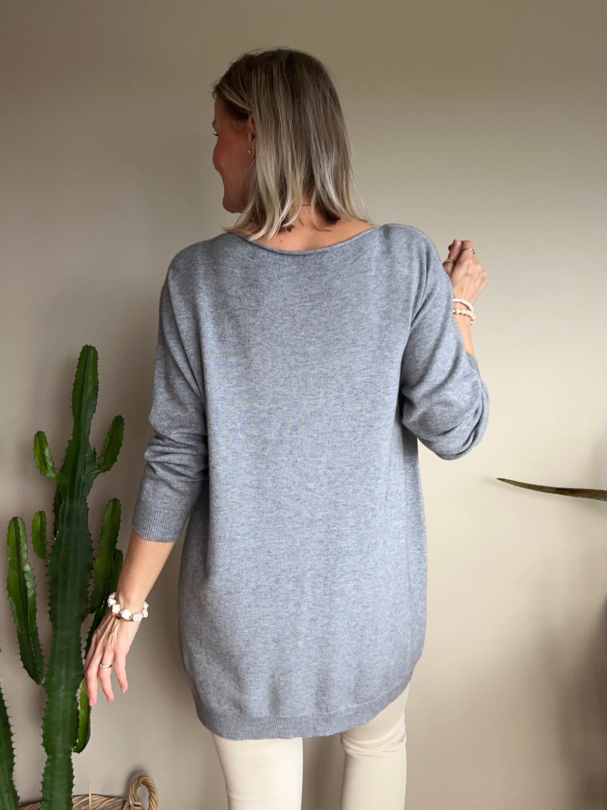 Norah -neuletunika, harmaa