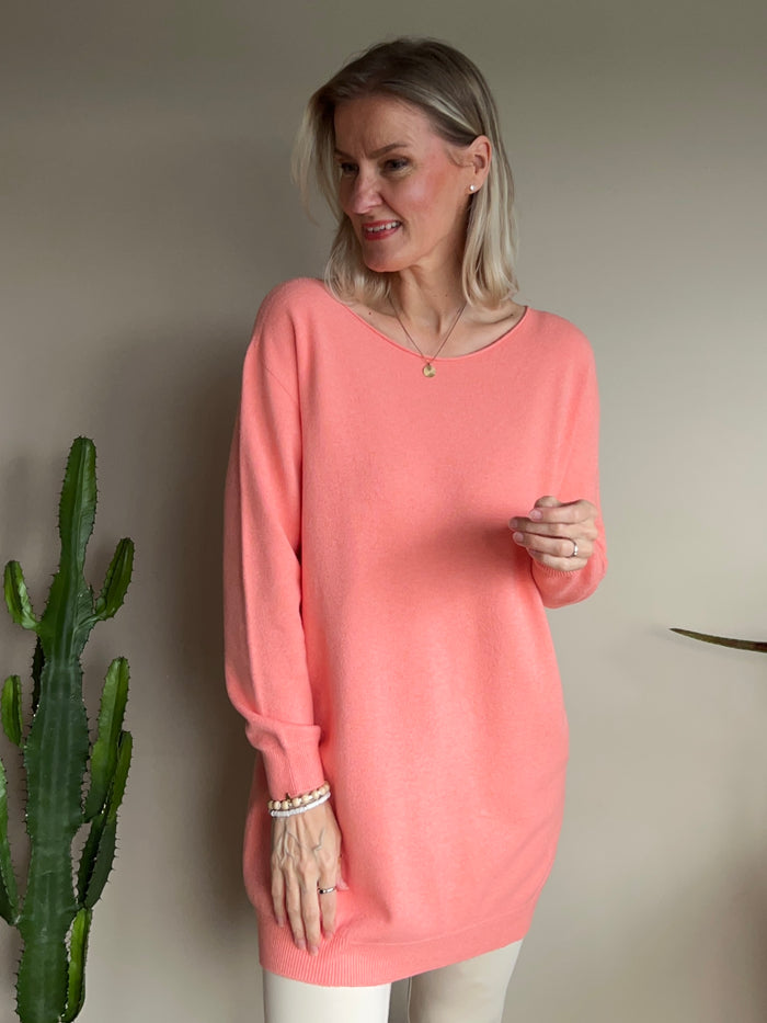 Norah knitted tunic, peach
