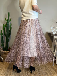 Tulle skirt, beige/brown