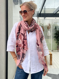 Cherry scarf, pink