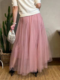 Long tulle skirt, pink