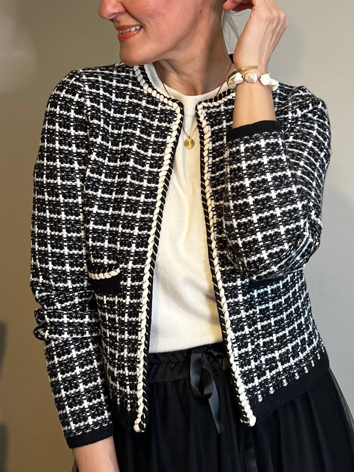 Volante jacket, black/white