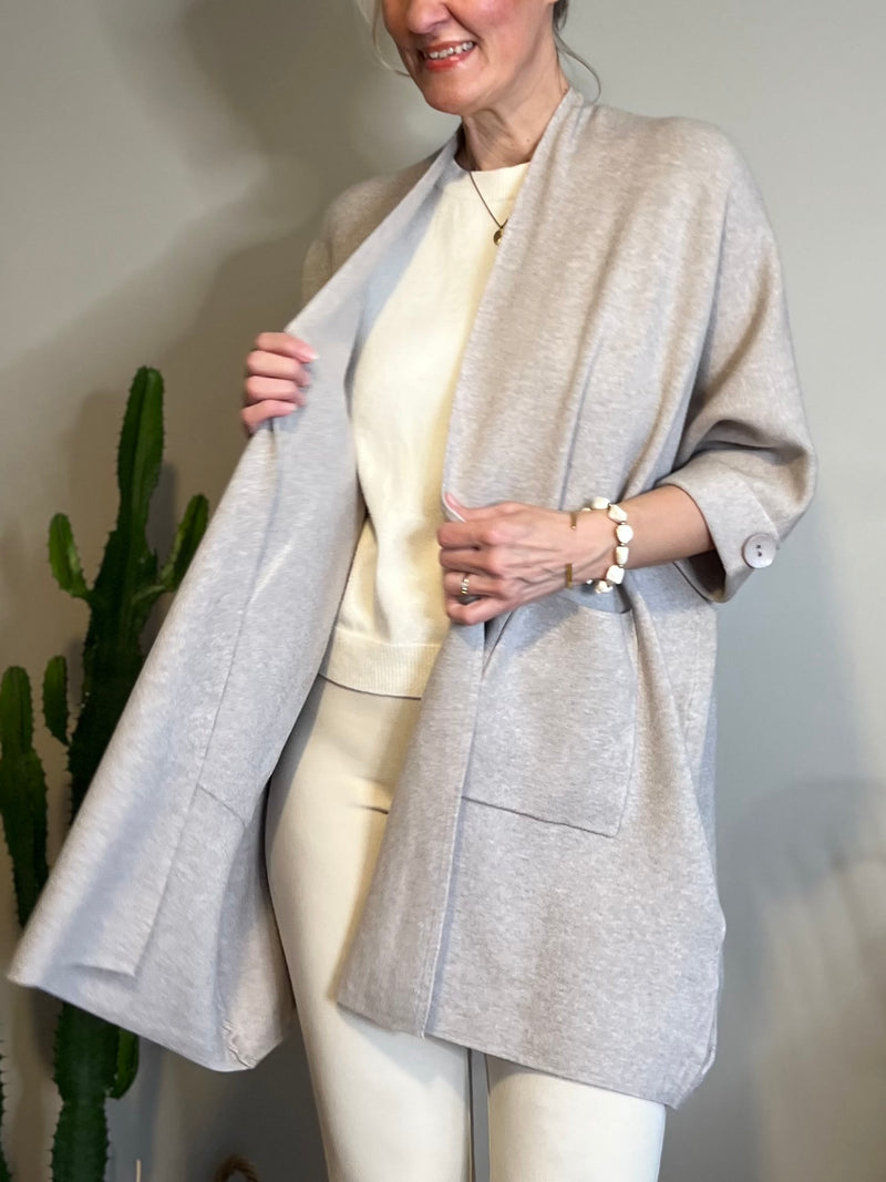 Simona -neuletakki, tumma beige