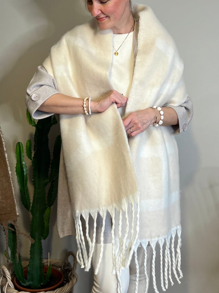 Happy -huivi, vaalea beige