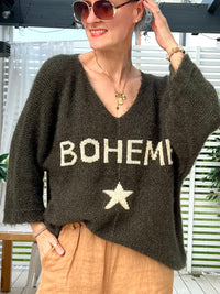 Boheme -neule, tumma vihreä