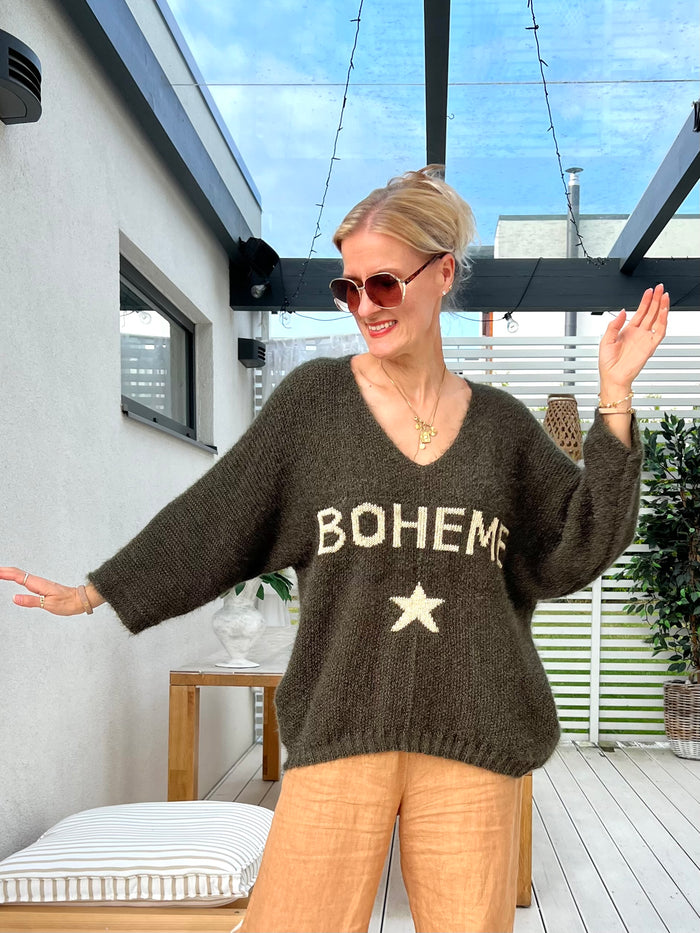 Boheme sweater, dark green