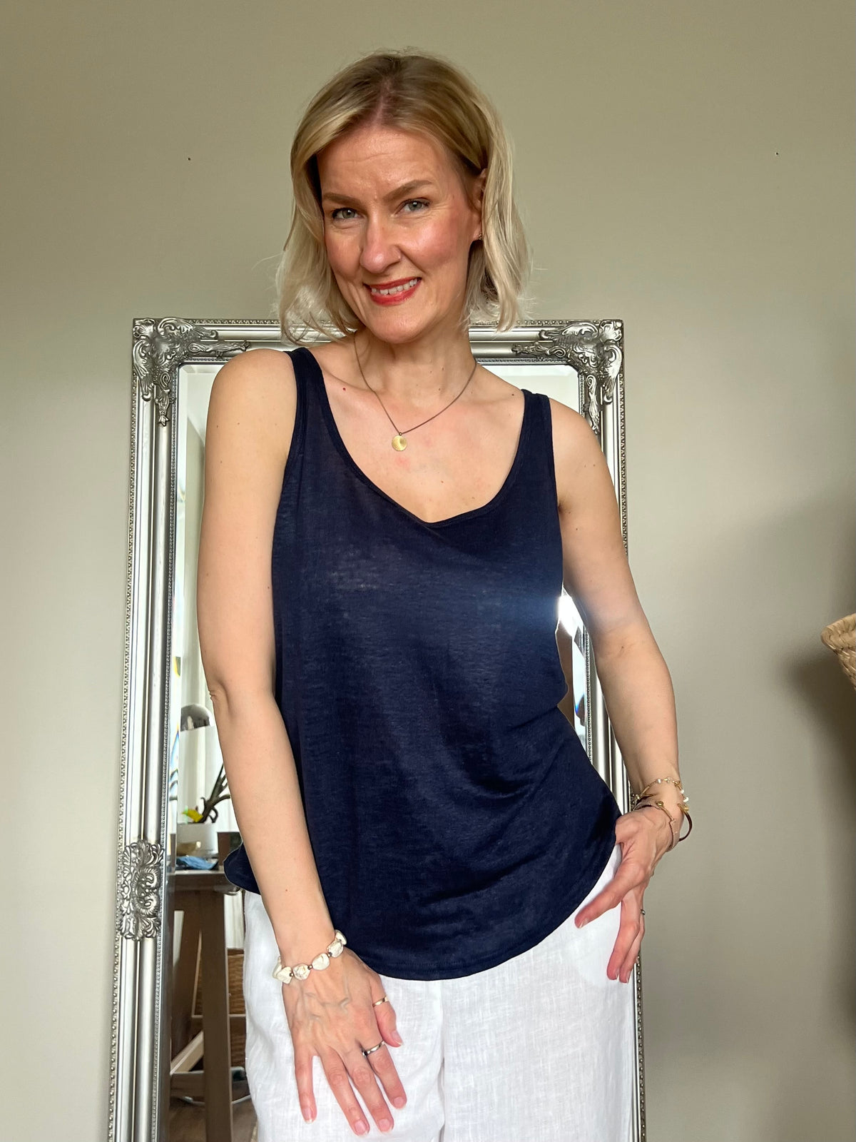 Lucy -pellavatoppi, navy