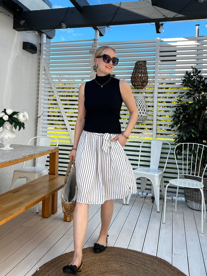 Tinnea striped skirt, white / gray
