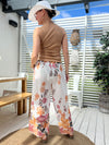 Sara -housut, valkoinen / beige kukallinen