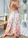 Sara -housut, valkoinen / beige kukallinen