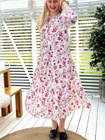 Summer Dream -mekko, valkoinen-pinkkikukka