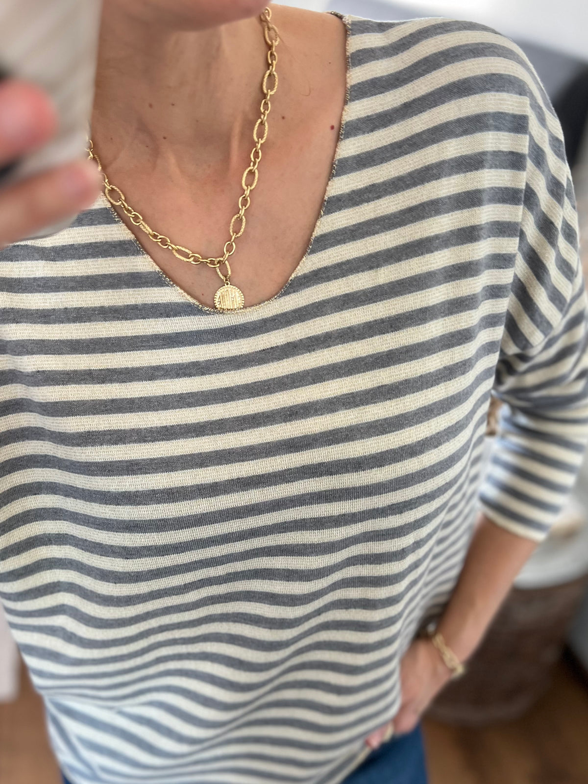 Idaho sweater, gray / natural