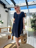Isabella -pellavamekko, navy