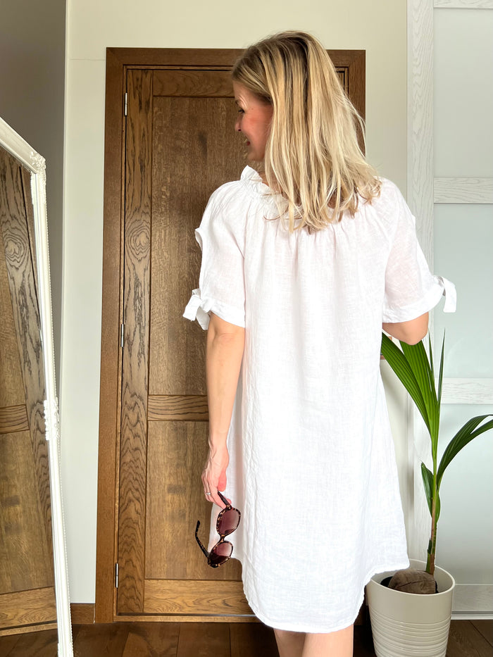 Carmen -pellavamekko, valkoinen