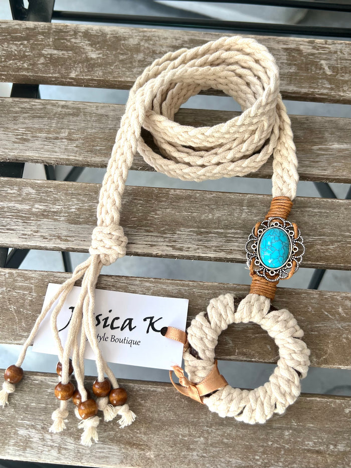 Tell the Story belt, light beige