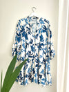 Effie tunic / dress, blue/l.white