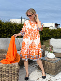 Isla Resort dress, orange / navy