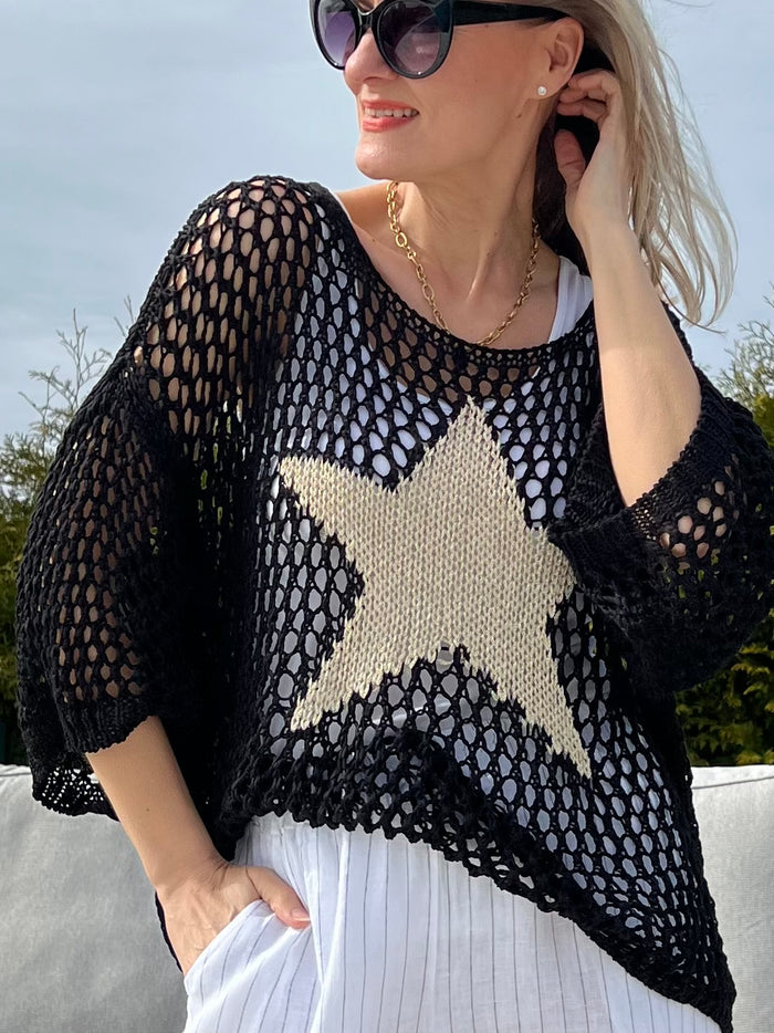 Star Shine sweater, white