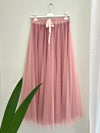 Long tulle skirt, pink