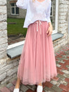 Long tulle skirt, pink