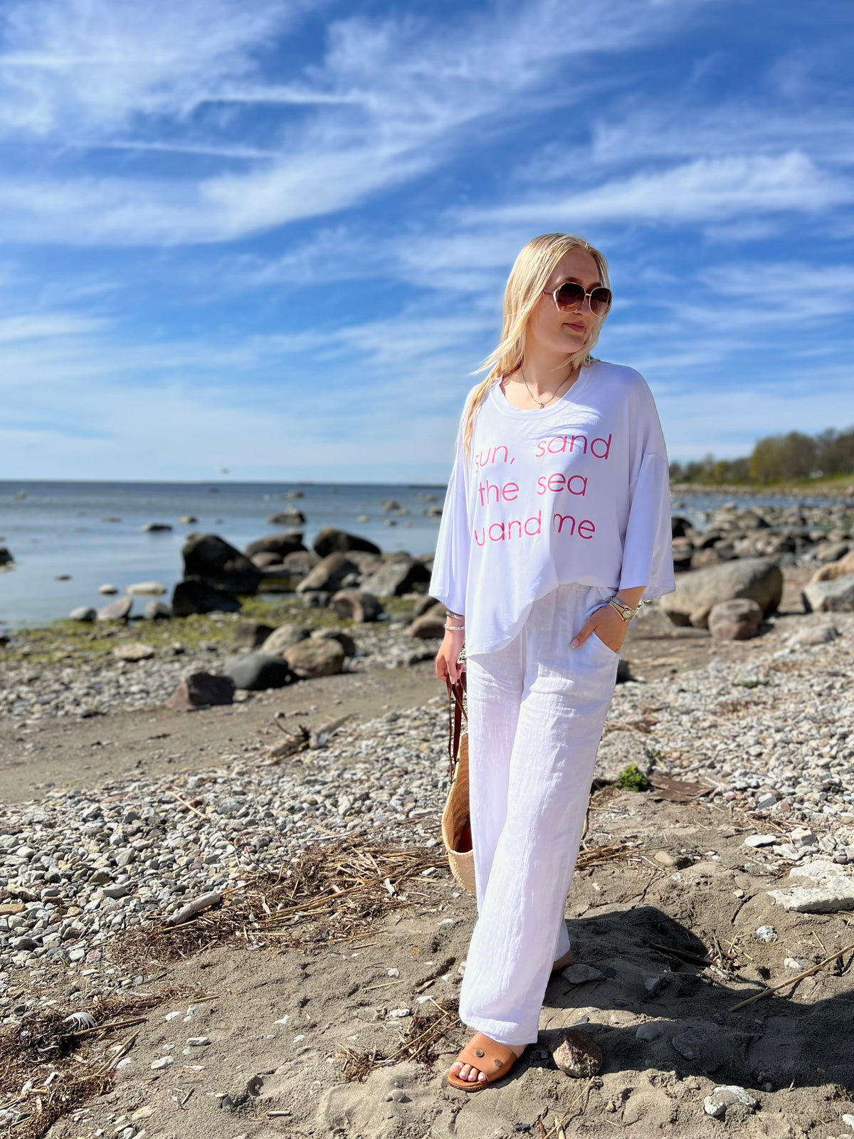 Sun & Sea -pusero, valkoinen