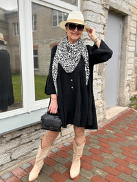 Brenda cotton scarf, black