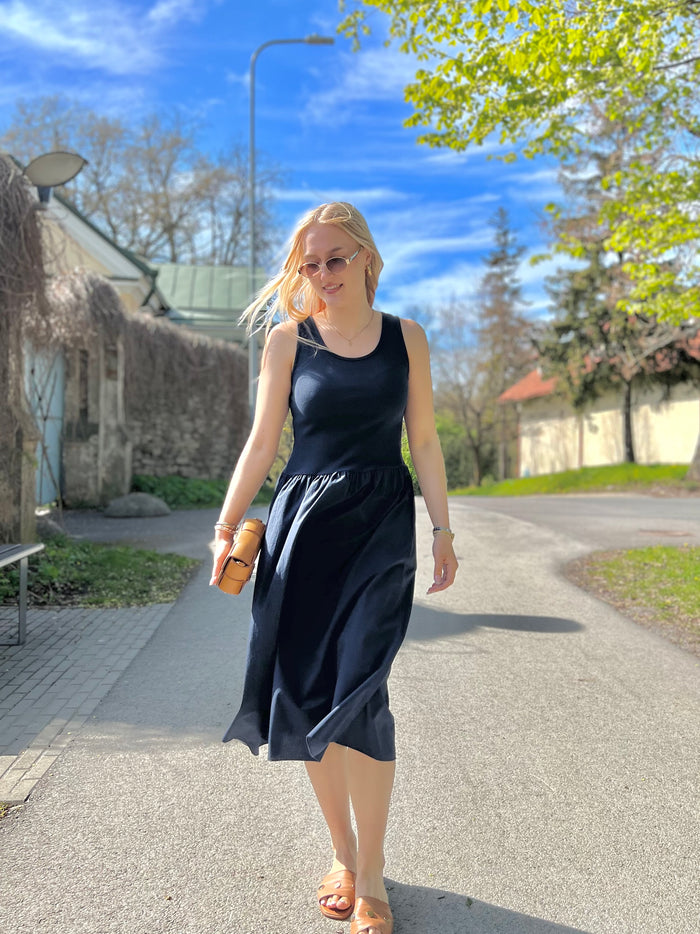 Letizia cotton dress, navy