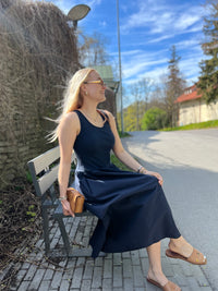 Letizia cotton dress, navy