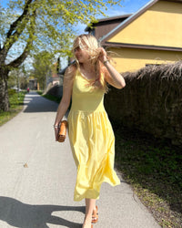 Letizia -puuvillamekko, keltainen