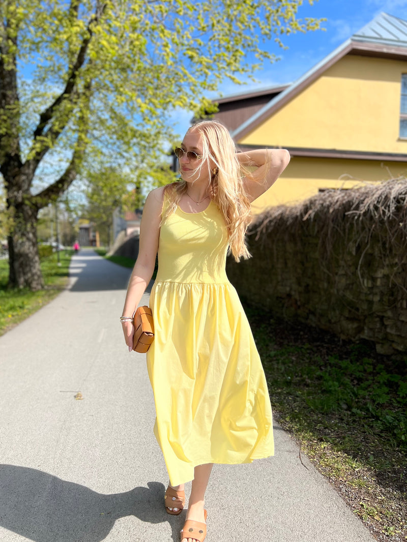 Letizia cotton dress, yellow