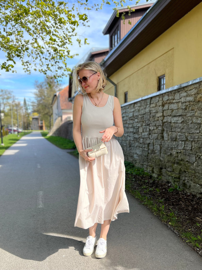 Letizia cotton dress, putty