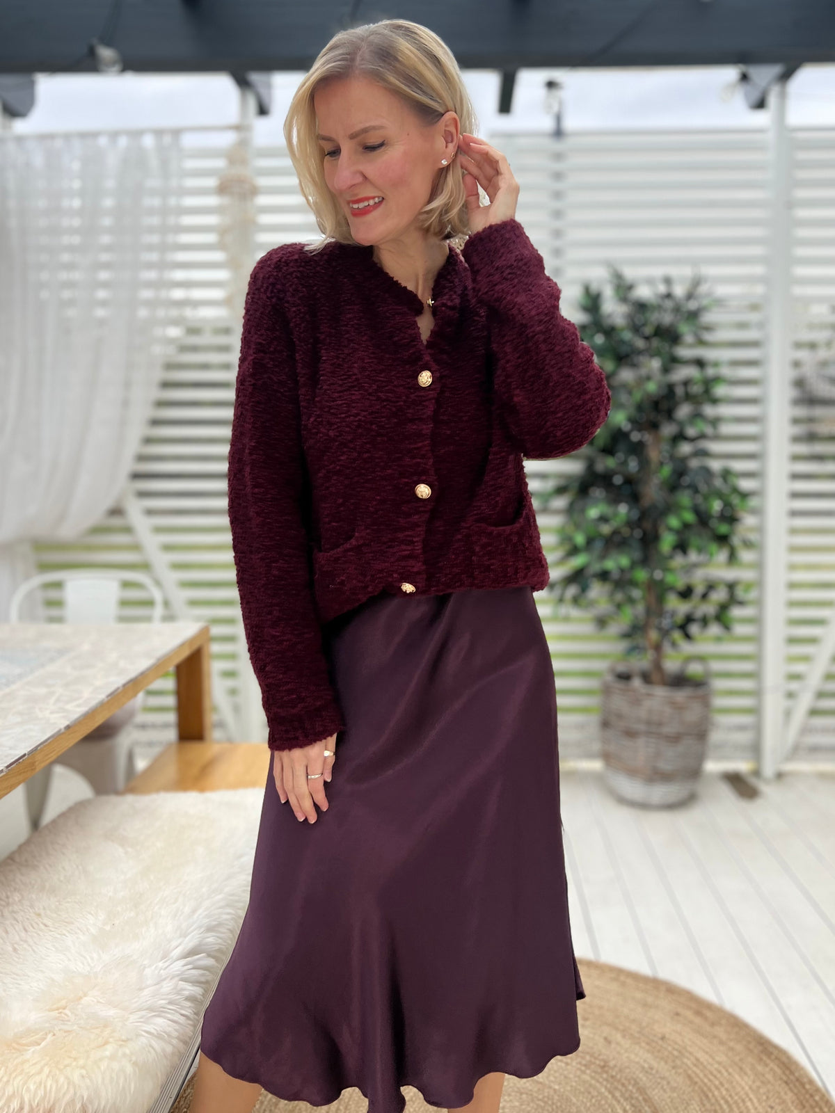 Siena cardigan, burgundy