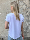 Feather - t-shirt, white / navy