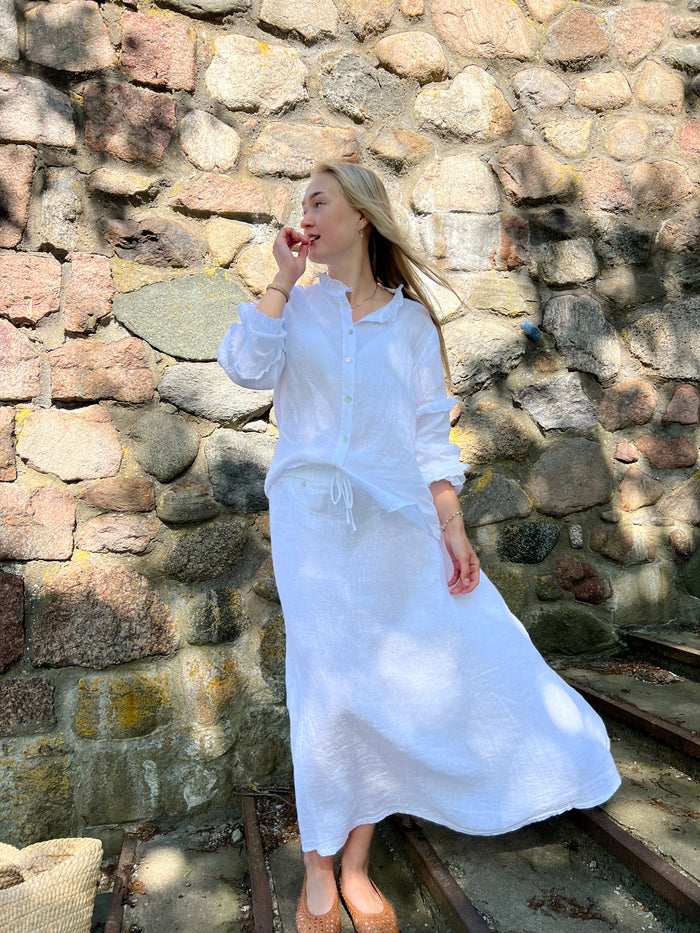 Thea linen skirt, white