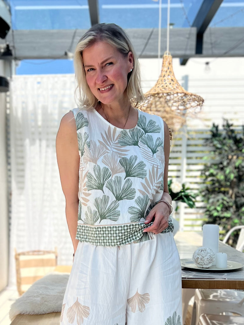 Palma Beach top, green