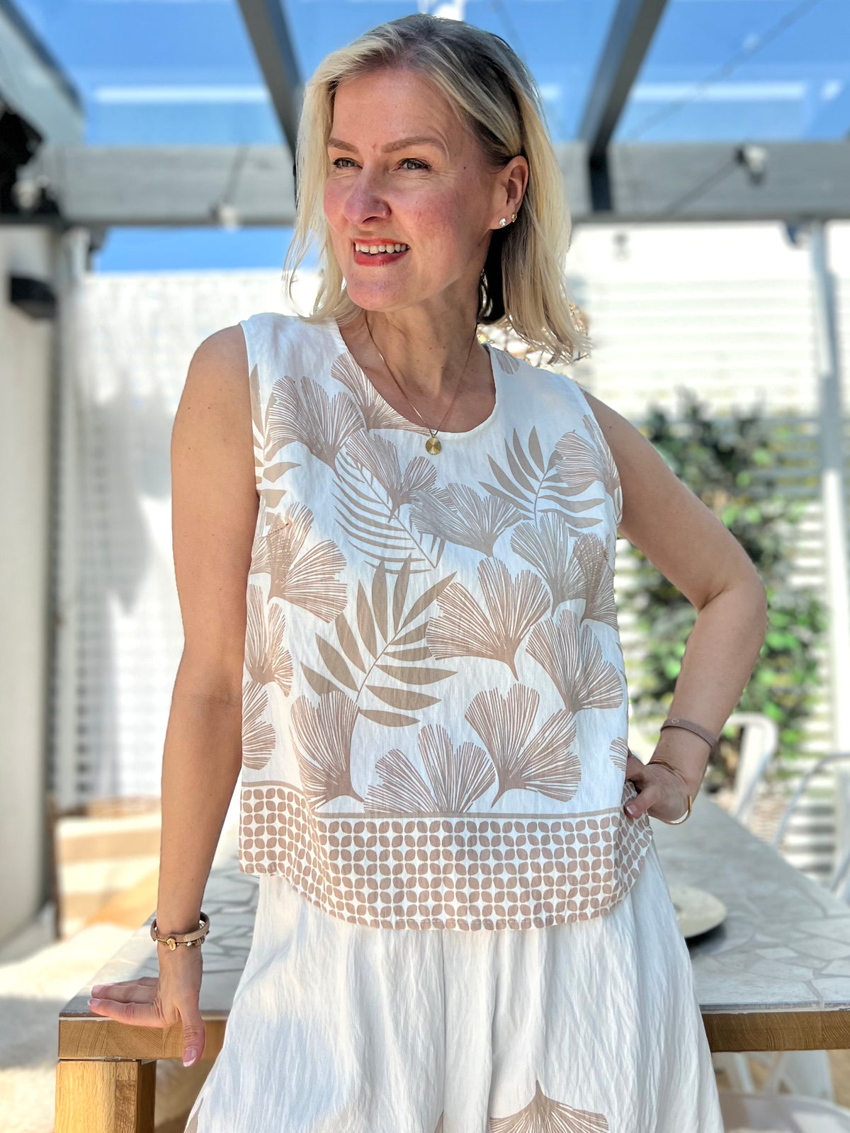 Palma Beach top, beige