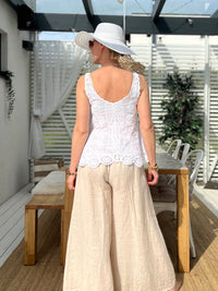 Arianna -puuvillatoppi, valkoinen