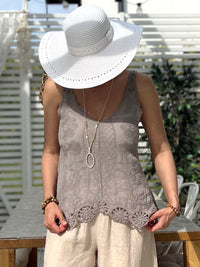 Arianna -puuvillatoppi, taupe