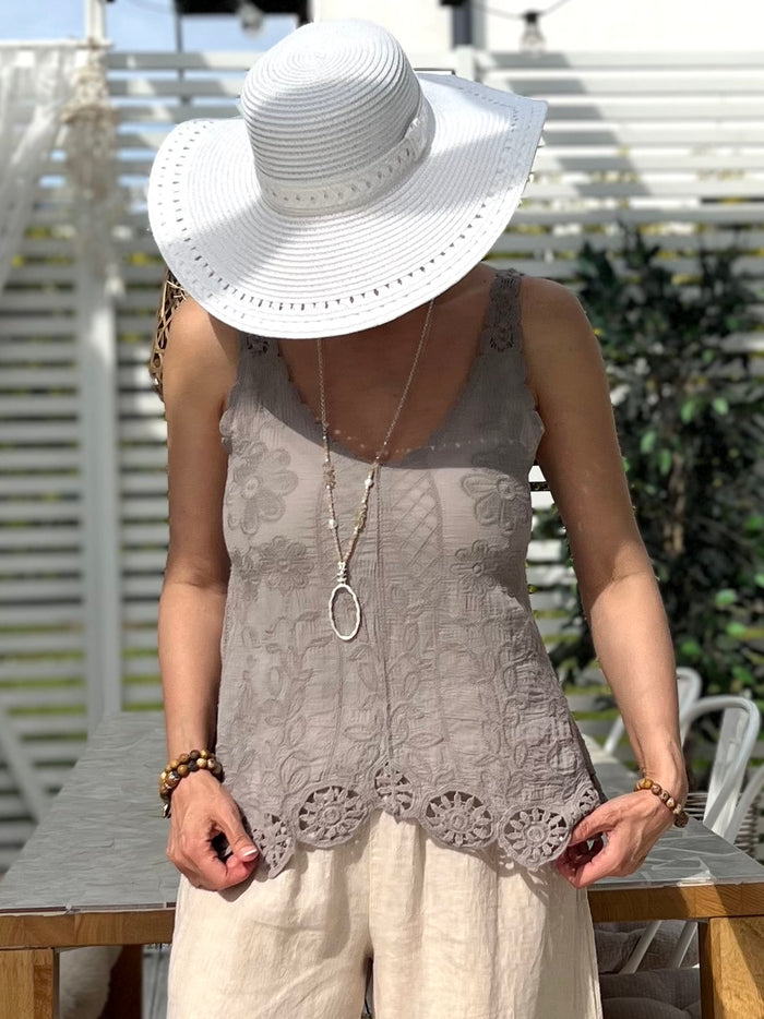 Arianna -puuvillatoppi, taupe