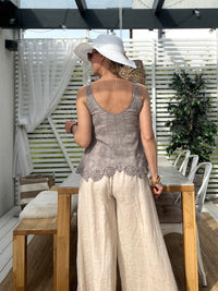 Arianna -puuvillatoppi, taupe