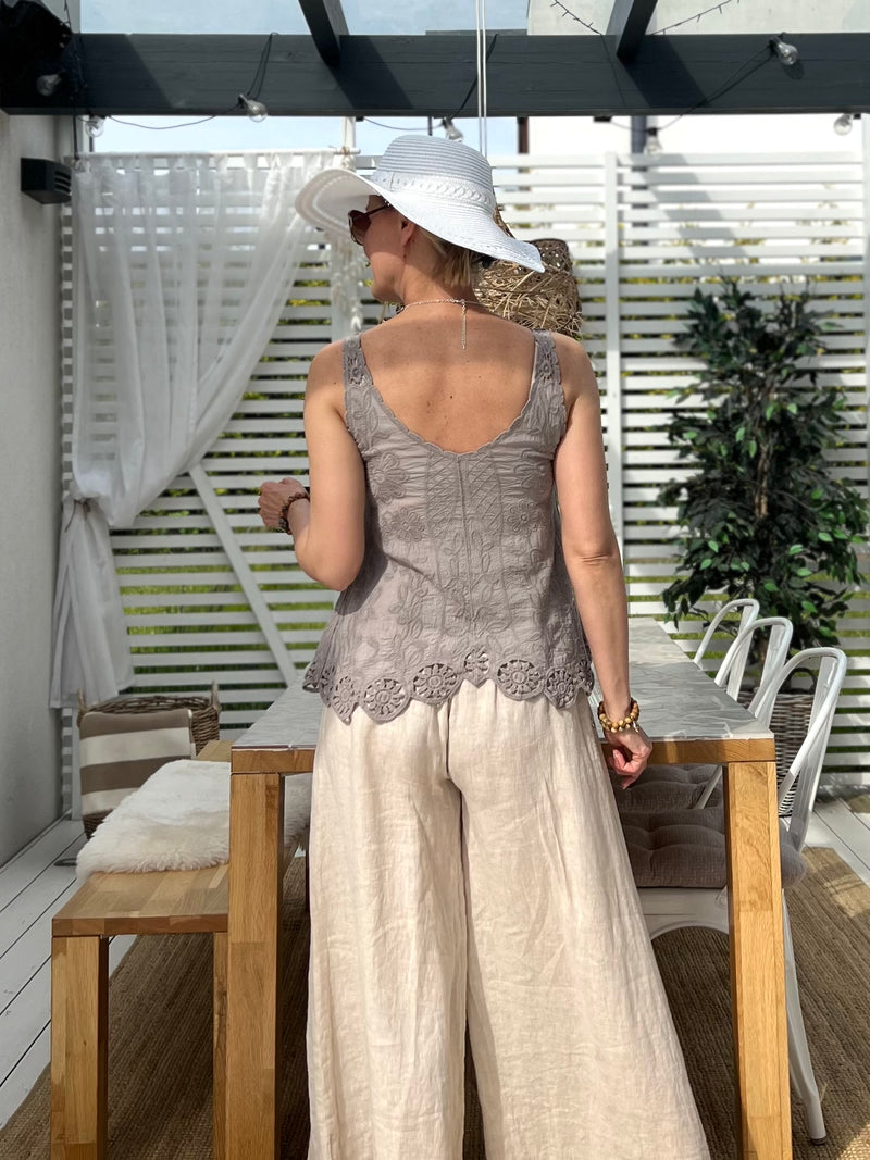 Arianna cotton top, taupe