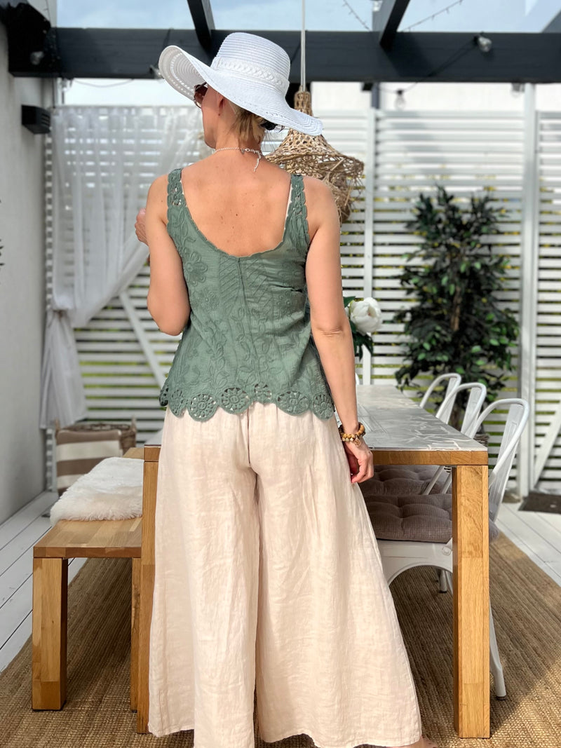 Arianna cotton top, green