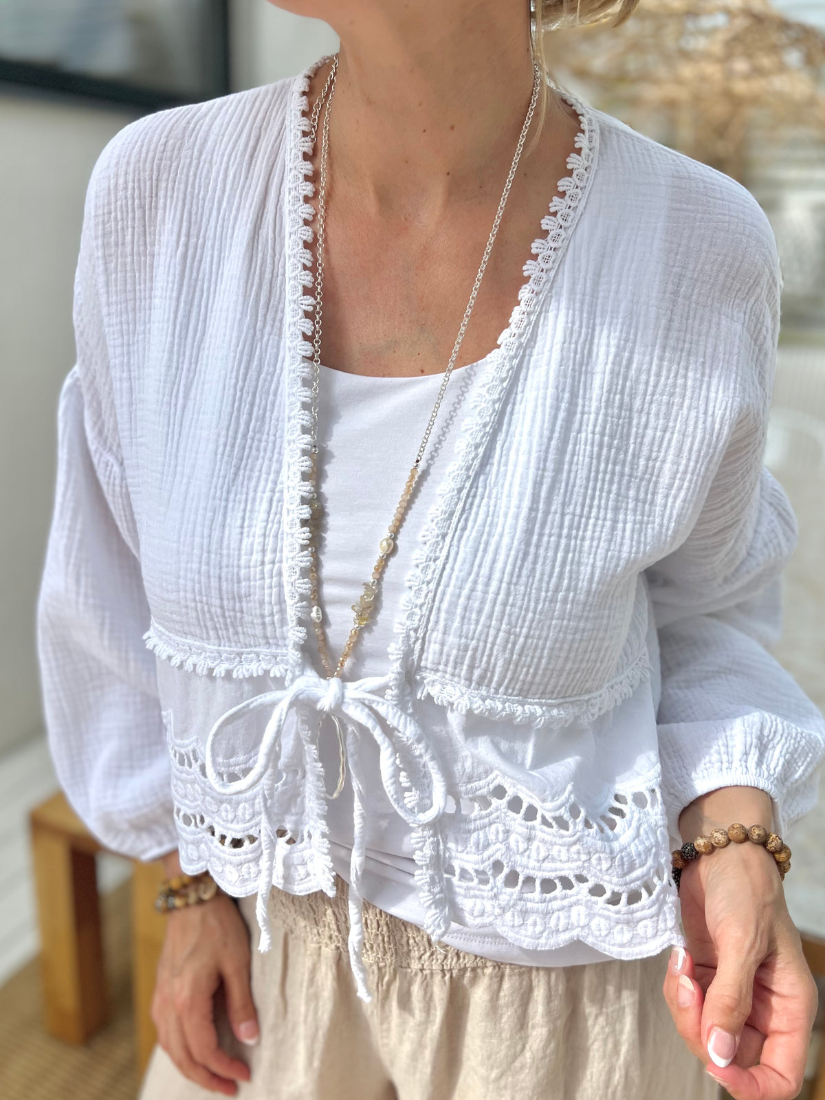 Boho bolero, white