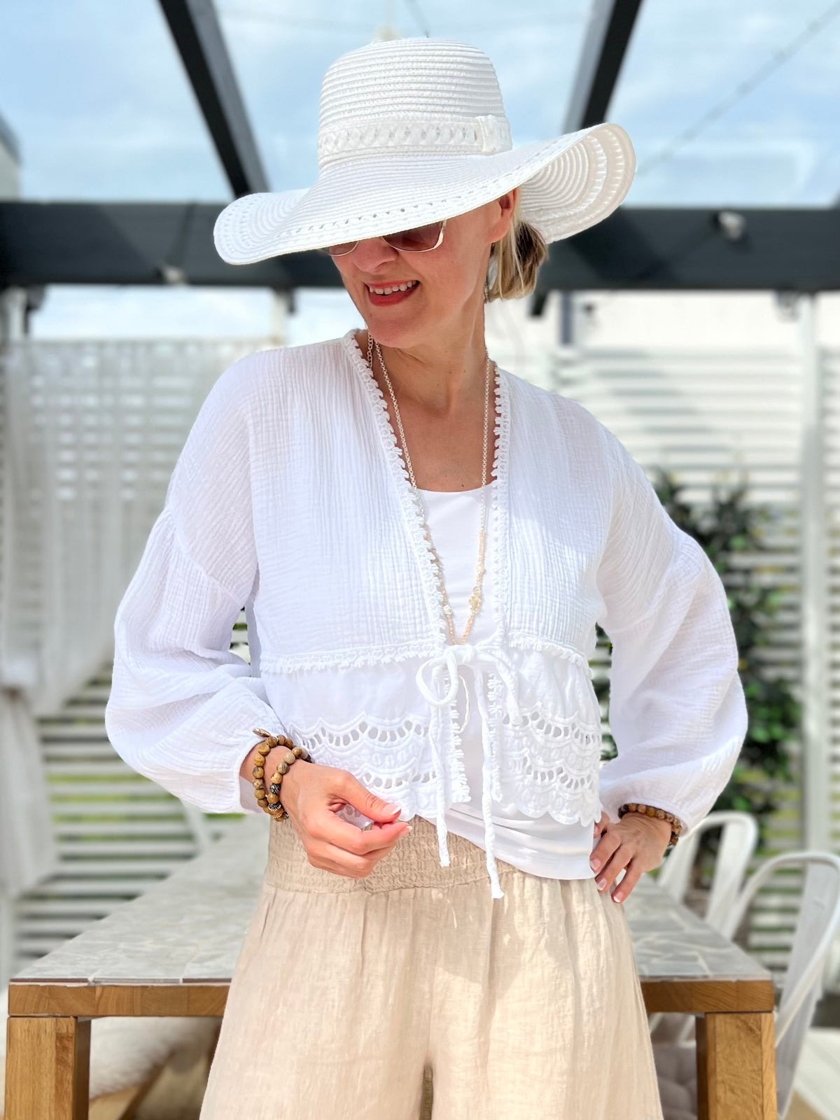 Boho bolero, white