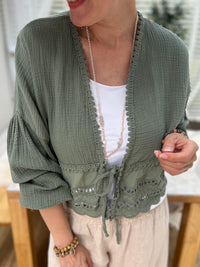 Boho bolero, green