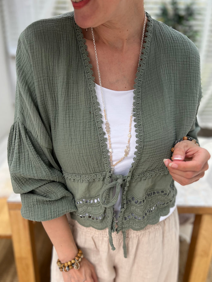 Boho bolero, green