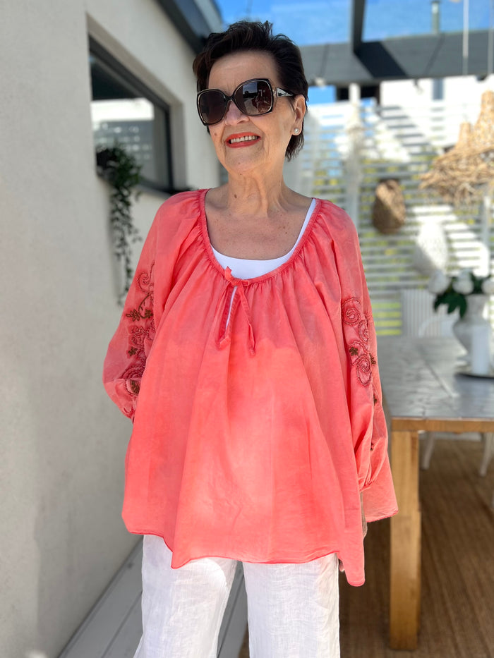 Sarah -oversizepusero, coral