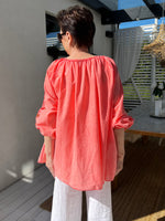 Corfu oversize sweater, coral